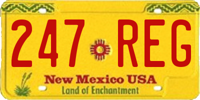 NM license plate 247REG
