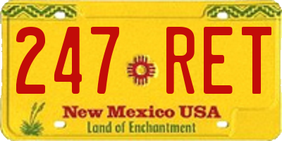 NM license plate 247RET