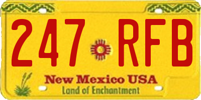NM license plate 247RFB