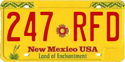 NM license plate 247RFD