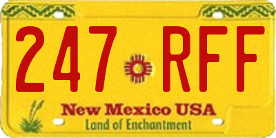 NM license plate 247RFF