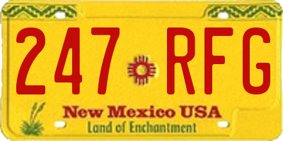 NM license plate 247RFG