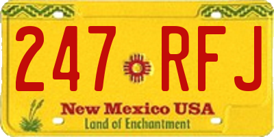 NM license plate 247RFJ