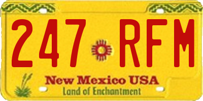 NM license plate 247RFM