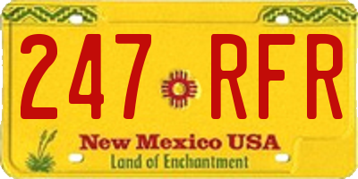 NM license plate 247RFR