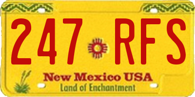 NM license plate 247RFS