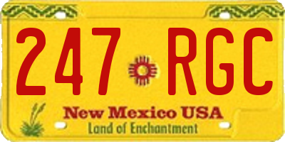 NM license plate 247RGC