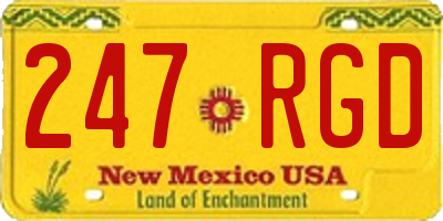 NM license plate 247RGD