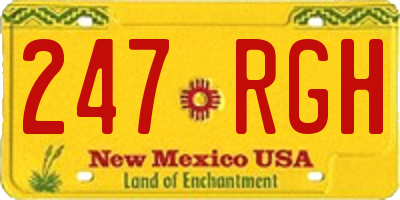 NM license plate 247RGH