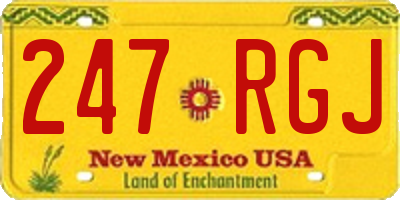 NM license plate 247RGJ