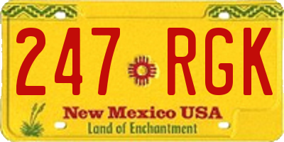 NM license plate 247RGK