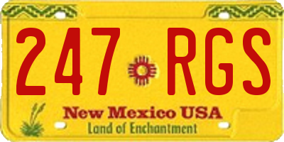 NM license plate 247RGS