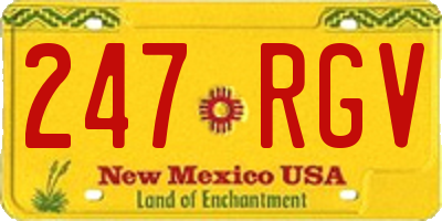 NM license plate 247RGV