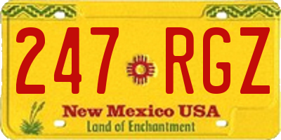 NM license plate 247RGZ