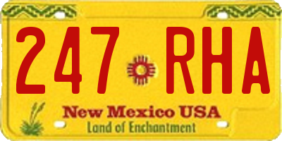 NM license plate 247RHA