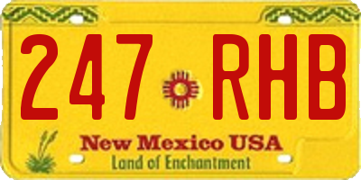 NM license plate 247RHB
