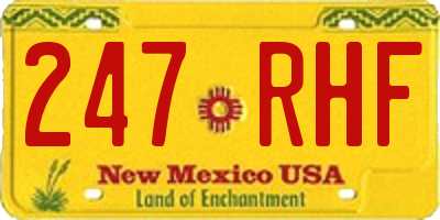 NM license plate 247RHF