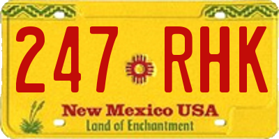 NM license plate 247RHK