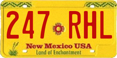 NM license plate 247RHL