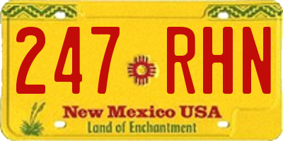 NM license plate 247RHN