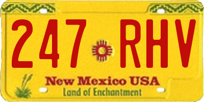 NM license plate 247RHV