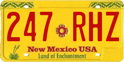 NM license plate 247RHZ