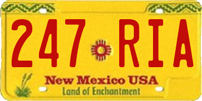 NM license plate 247RIA