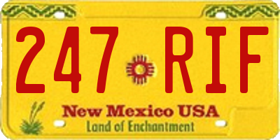 NM license plate 247RIF