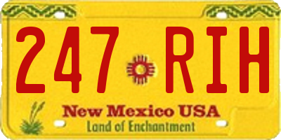 NM license plate 247RIH