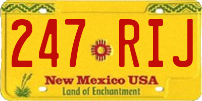 NM license plate 247RIJ
