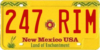 NM license plate 247RIM