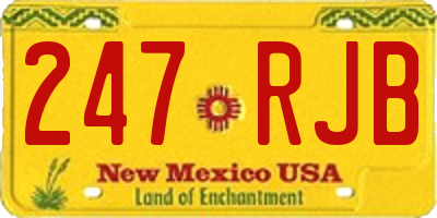 NM license plate 247RJB