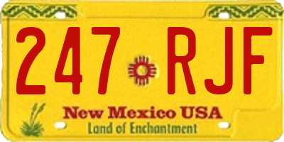 NM license plate 247RJF