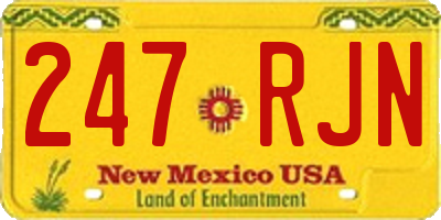 NM license plate 247RJN