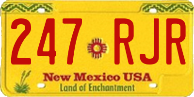 NM license plate 247RJR