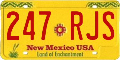 NM license plate 247RJS