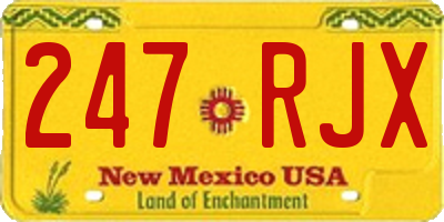NM license plate 247RJX