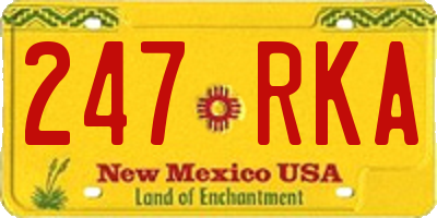 NM license plate 247RKA