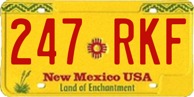 NM license plate 247RKF