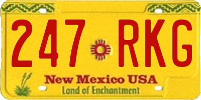 NM license plate 247RKG