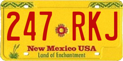 NM license plate 247RKJ