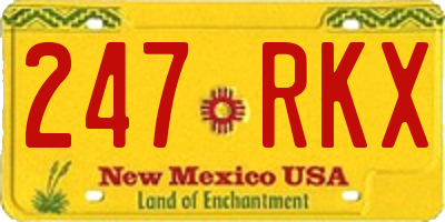 NM license plate 247RKX
