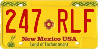 NM license plate 247RLF