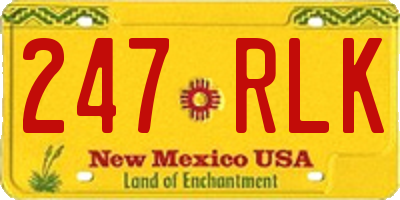 NM license plate 247RLK