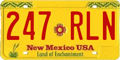 NM license plate 247RLN