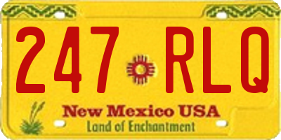 NM license plate 247RLQ