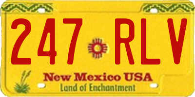 NM license plate 247RLV