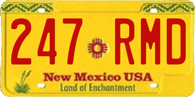 NM license plate 247RMD