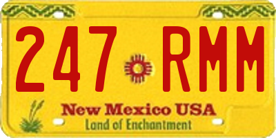 NM license plate 247RMM