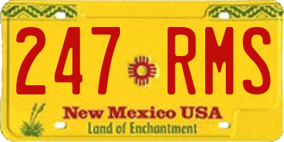NM license plate 247RMS